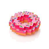 Pink doughnut, illustration