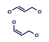 1, 3-dichloropropene pesticide molecule, illustration