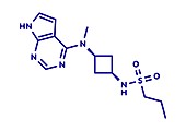 Abrocitinib atopic dermatitis drug molecule, illustration