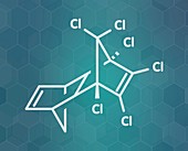 Aldrin banned pesticide molecule, illustration