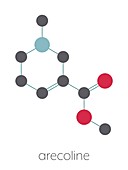 Arecoline areca nut stimulant compound, illustration