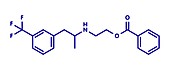 Benfluorex drug molecule, illustration