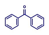 Benzophenone molecule, illustration