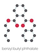 Benzyl butyl phthalate molecule, illustration