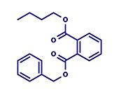 Benzyl butyl phthalate molecule, illustration
