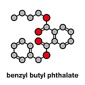 Benzyl butyl phthalate molecule, illustration