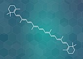 Beta-carotene pigment molecule, illustration