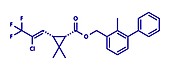 Bifenthrin insecticide molecule, illustration