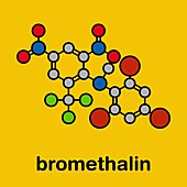 Bromethalin rodenticide molecule, illustration