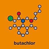 Butachlor herbicide molecule, illustration