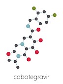 Cabotegravir HIV drug molecule, illustration