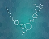 Cenicriviroc HIV drug molecule, illustration