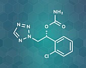 Cenobamate seizures drug molecule, illustration