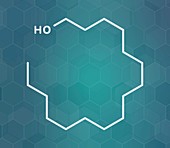 Cetyl alcohol molecule, illustration