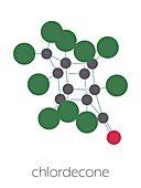 Chlordecone pesticide molecule, illustration