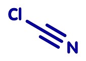 Cyanogen chloride toxic gas molecule, illustration