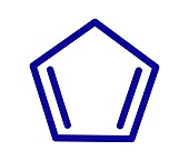 Cyclopentadiene molecule, illustration