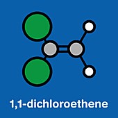 1, 1-dichloroethene molecule, illustration