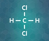 Dichloromethane solvent molecule, illustration