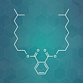 Diisodecyl phthalate plasticizer molecule, illustration