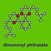 Diisononyl phthalate plasticizer molecule, illustration