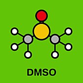 Dimethyl sulfoxide solvent molecule, illustration
