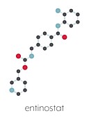 Entinostat cancer drug molecule, illustration