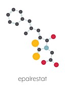 Epalrestat diabetic neuropathy drug molecule, illustration