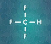 Fluoroform greenhouse gas molecule, illustration