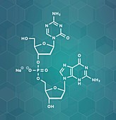 Guadecitabine cancer drug molecule, illustration