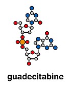 Guadecitabine cancer drug molecule, illustration