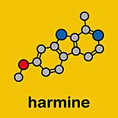 Harmine alkaloid molecule, illustration