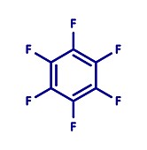 Hexafluorobenzene molecule, illustration