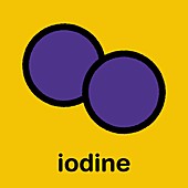 Iodine molecule, illustration