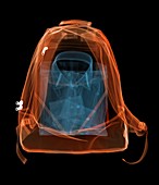Shirt in backpack, X-ray