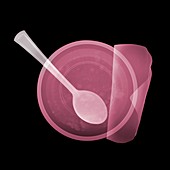 Teaspoon in yoghurt, X-ray