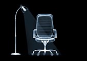 Floor lamp and office chair, X-ray