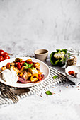 Mediterranean casserole with chicken and vegetables