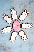 Easter Fondant Covered Gingerbread Egg And Bunny Biscuits