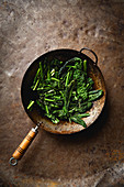 Cooked Kale in Wok
