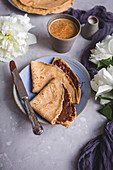Crepes with chocolate spread