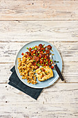 Chorizo Seared Cod with Pasta