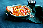 Zesty red lentil tomato soup