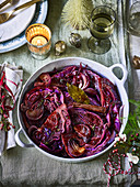 cider-braised cabbage wedges Christmas side dish