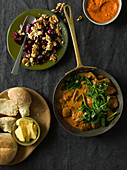 Peri Peri Chicken Livers with Beetroot and walnut salad