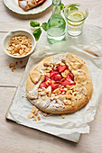 Galette with strawberries and almonds
