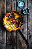 Double Cheese Dutch Baby with Camembert and Crispy Bacon