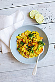 Colourful vegetable millet risotto