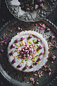Oriental spice cake with rosewater and saffron