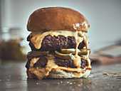 A jalapeno cheeseburger